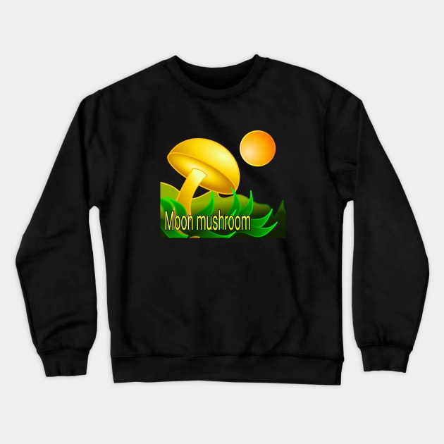 Moon mushroom Crewneck Sweatshirt by Holisudin 